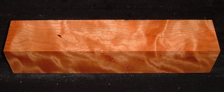 CTB-7603n, 2-5/16x2-5/16x12, Curly Figured Cherry, Turning Block
