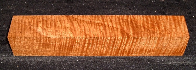 RMTB-7604n, 1-15/16x1-15/16x11-3/4 ,  Roasted Torrefied, Curly Tiger Maple, Turning Block